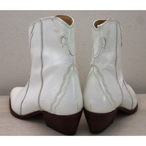 Free People OB888602 WMN 36.5 US 6.5 White Patent New Frontier Western Boots - Picture 13 of 14